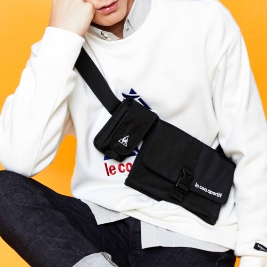 르꼬끄(LECOQ) 남녀공용 탈부착 포켓 홀스터백 (Q8323CBG93)