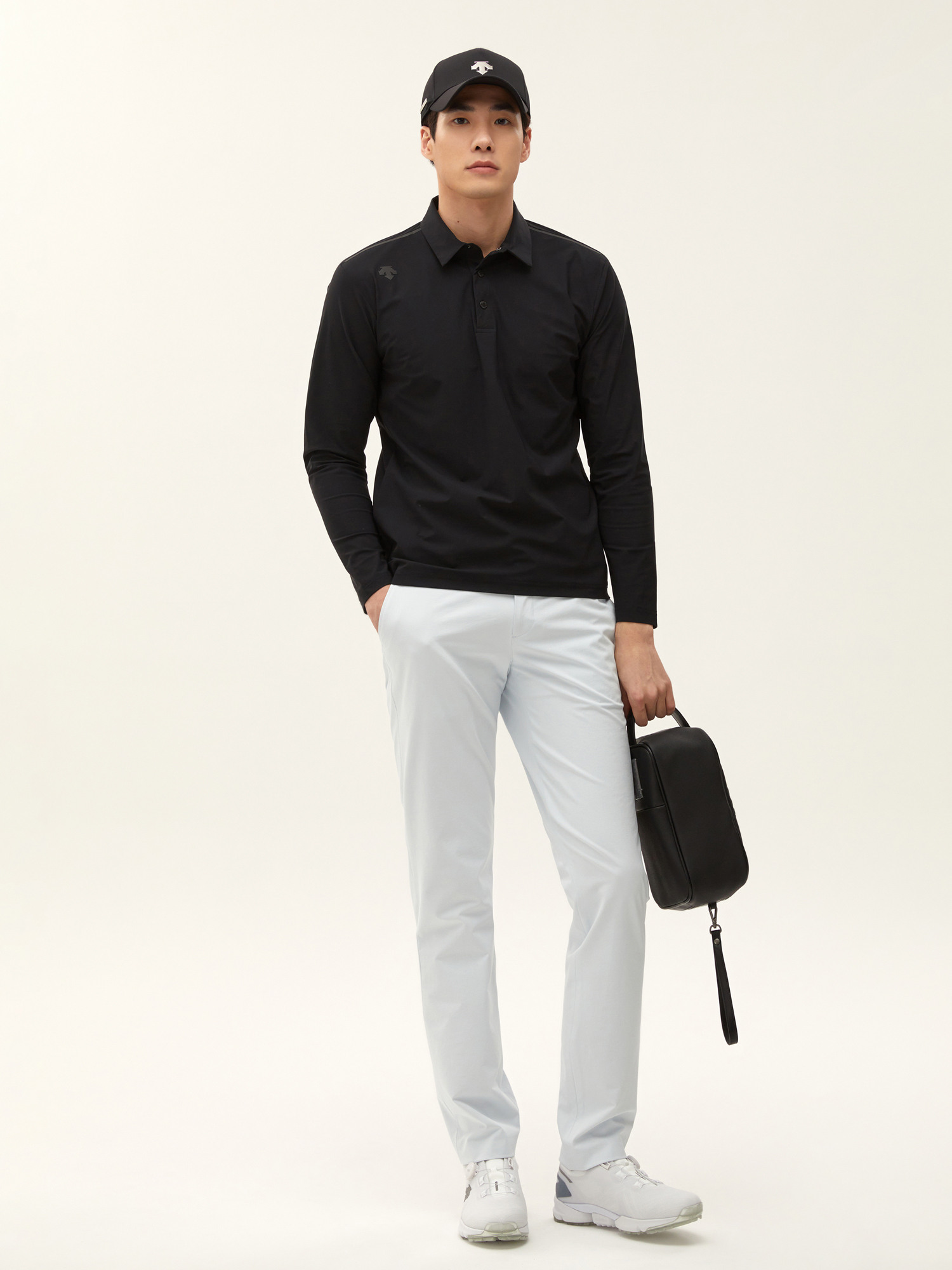 [DESCENTE GOLF] 남성 등판 포인트 카라 티셔츠