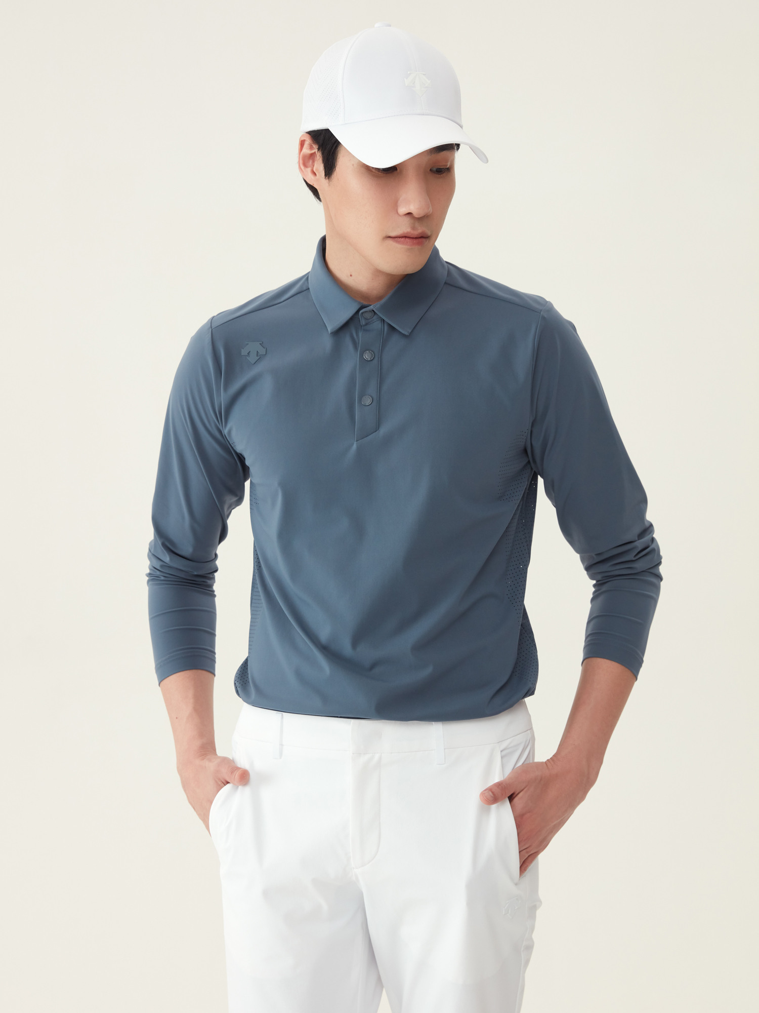 [DESCENTE GOLF] 남성 벤틸레이션 긴팔 카라티셔츠
