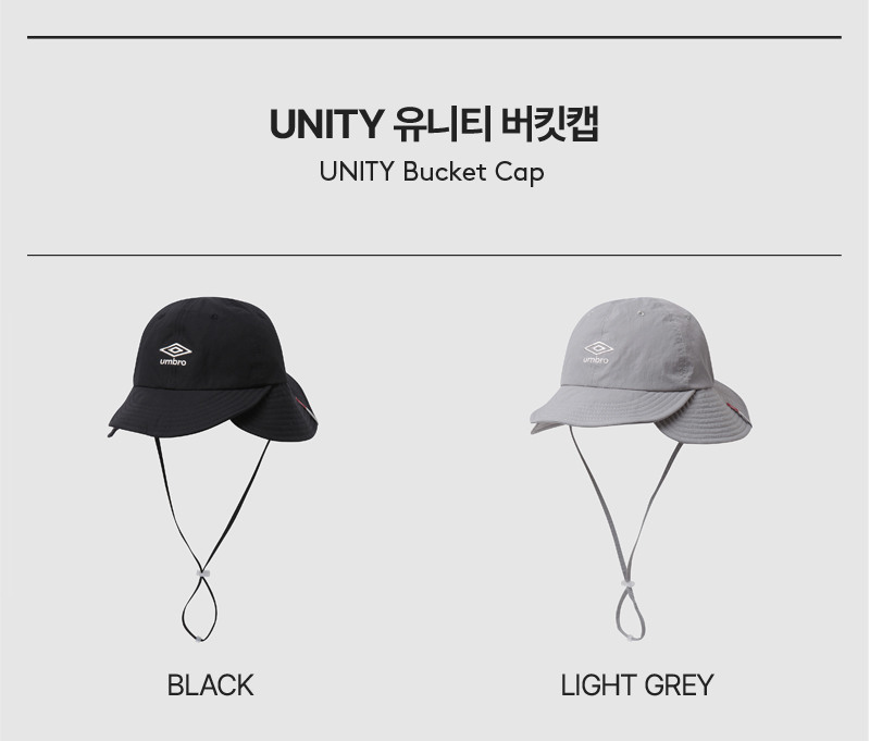 ハット UMBRO UNITY Unity Bucket Cap Black UP223CCP55 UP223CCP55_BLK 엄브로(UMBRO) UNITY 유니티 버킷캡 블랙(UP223CCP55) - 사이즈
