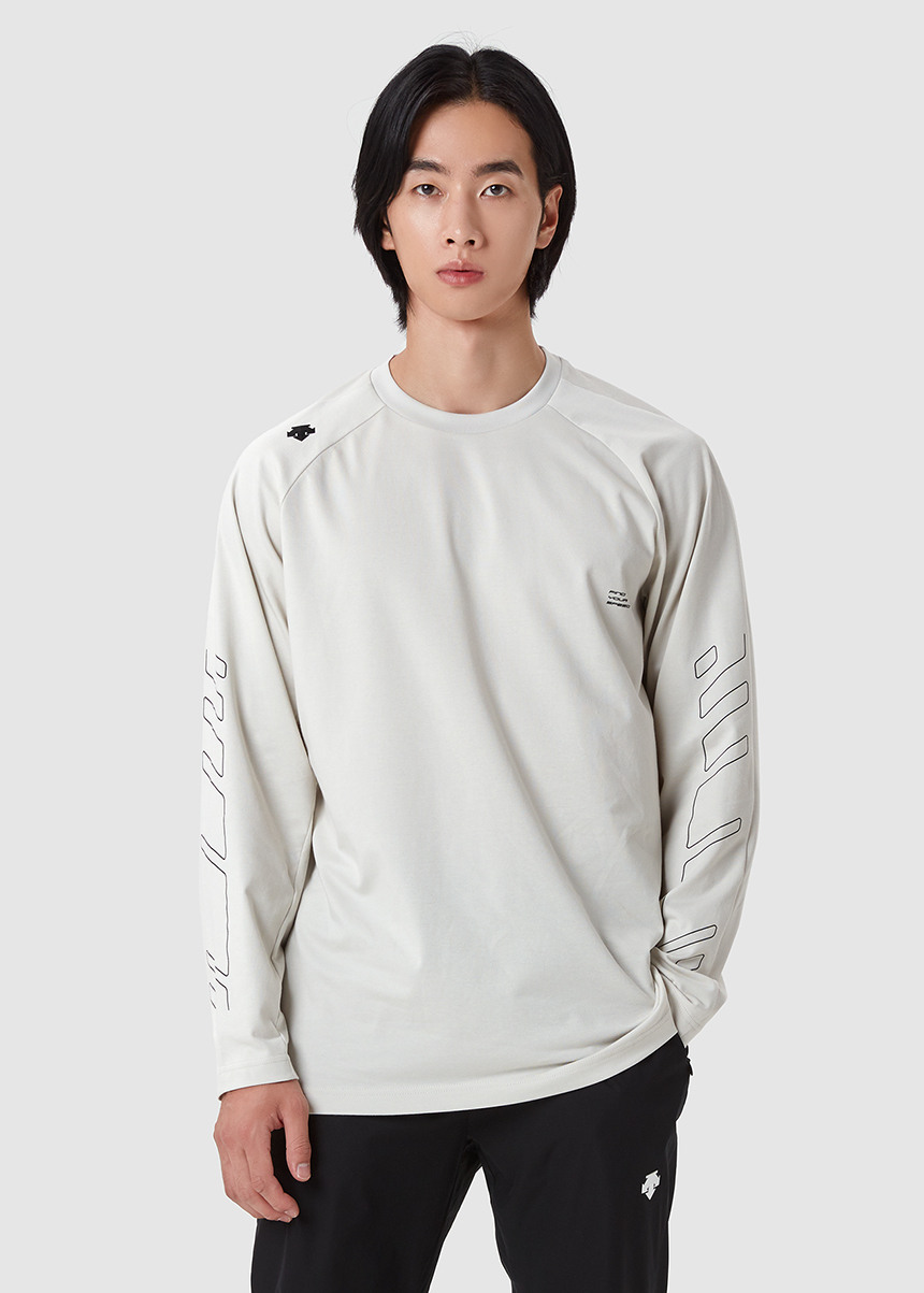 [DESCENTE] 러닝 소매 그래픽 긴팔 티셔츠