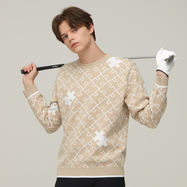 남성 퍼즐 패턴 스웨터