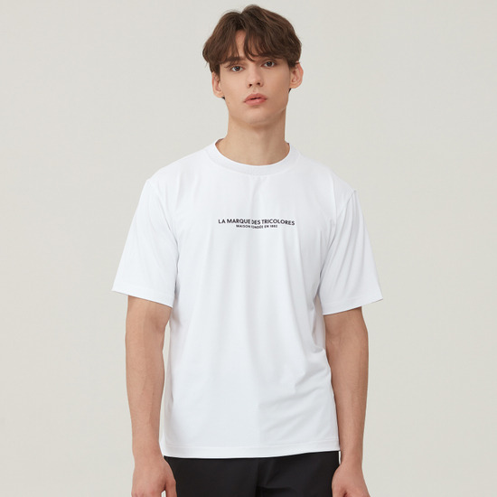 남성 우븐 믹스 라운드 티셔츠