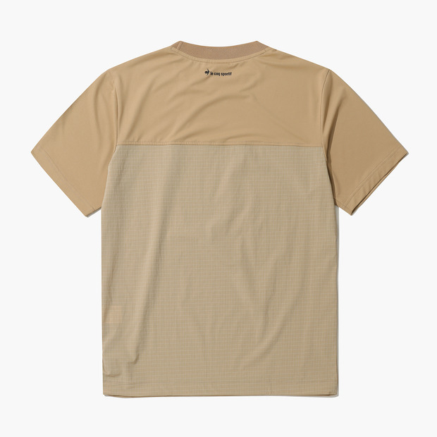남성 우븐 믹스 라운드 티셔츠