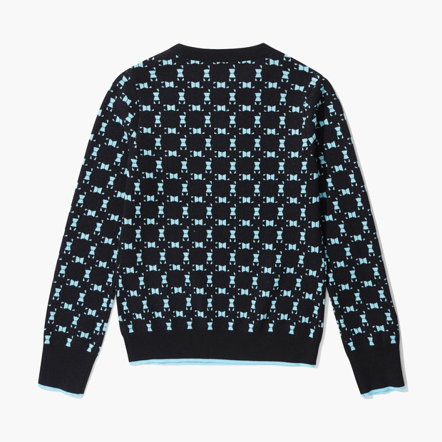 여성 모노그램 자카드 라운드넥 스웨터