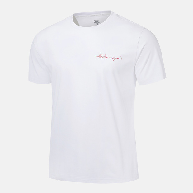 러닝 남성 레귤러핏 스퀘어 그래픽 반팔 티셔츠