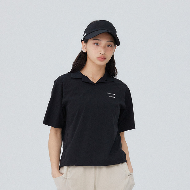 여성 썸머 경량 우븐 폴로 티셔츠