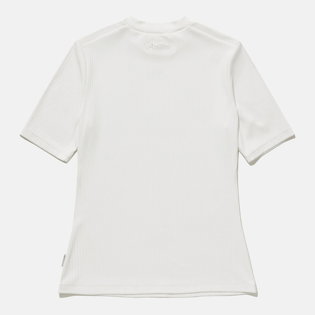 여성 골지 슬림핏 반하이넥 5부 티셔츠