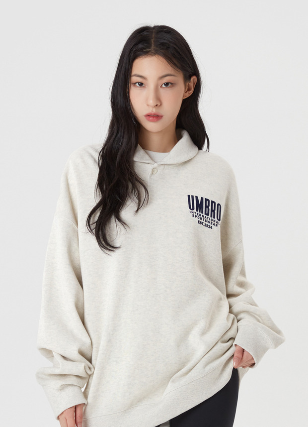 변형 라운드넥 레터링 맨투맨